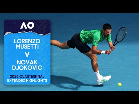 Lorenzo Musetti v Novak Djokovic Extended Highlights | Australian Open 2026 Quarterfinal