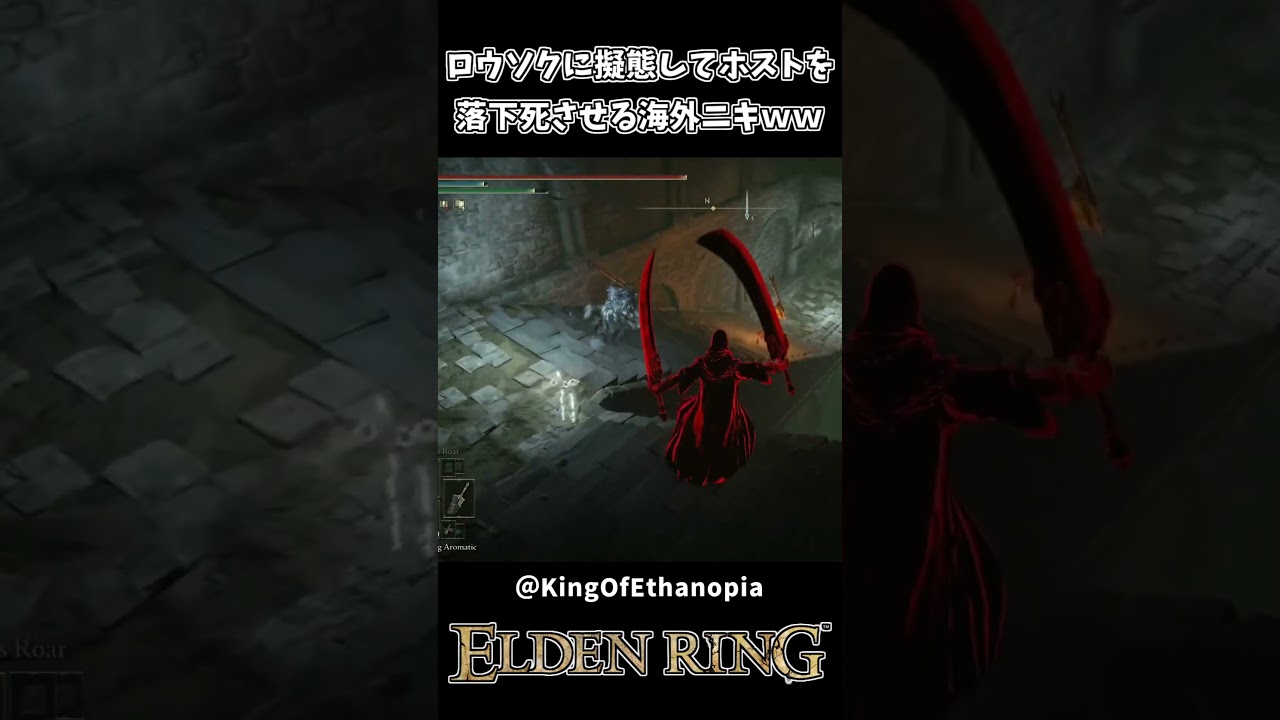 ロウソクに擬態してホストを落下死させる海外ニキｗｗ【ELDEN RING】