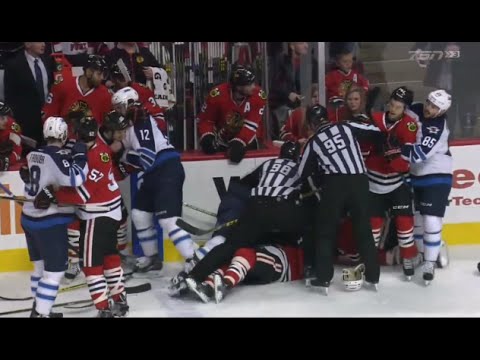 Bryan Bickell Big Hit on Dustin Byfuglien
