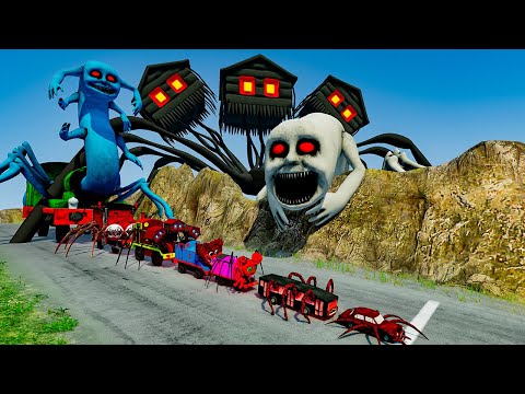 ALL MONSTERS.EXE Big & Small Cars vs Downhill Madness with HOUSE HEAD & CURSED THOMAS – BeamNG.Drive