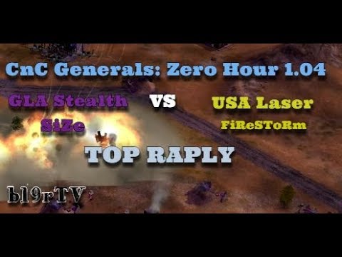 Command & Conquer: Generals Zero Hour - GLA Stealth vs USA Laser - TOP REPLAY