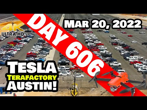 SUPER BUSY SUNDAY AT GIGA TEXAS! - Tesla Gigafactory Austin 4K  Day 606 - 3/20/22- Tesla Terafactory