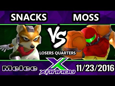 S@X 177 - Snacks (Fox) Vs. Moss (Samus) - SSBM Losers Quarters - Smash Melee