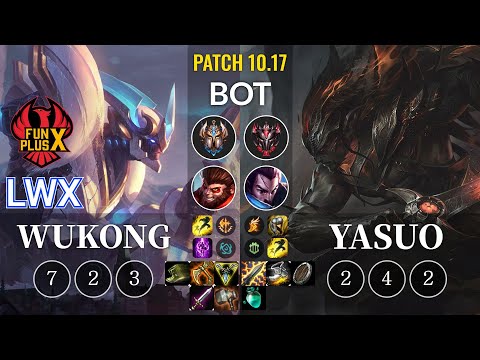 FPX Lwx Wukong vs Yasuo Bot - KR Patch 10.17