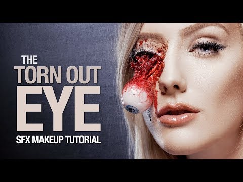 ハロウィン引き裂かれたFAKEアイメイクチュートリアル (Halloween Torn out FAKE eye makeup tutorial)