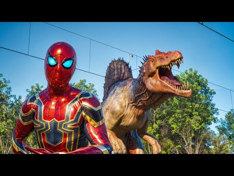 Spinosaurus Attacks Spiderman Extended & Remastered