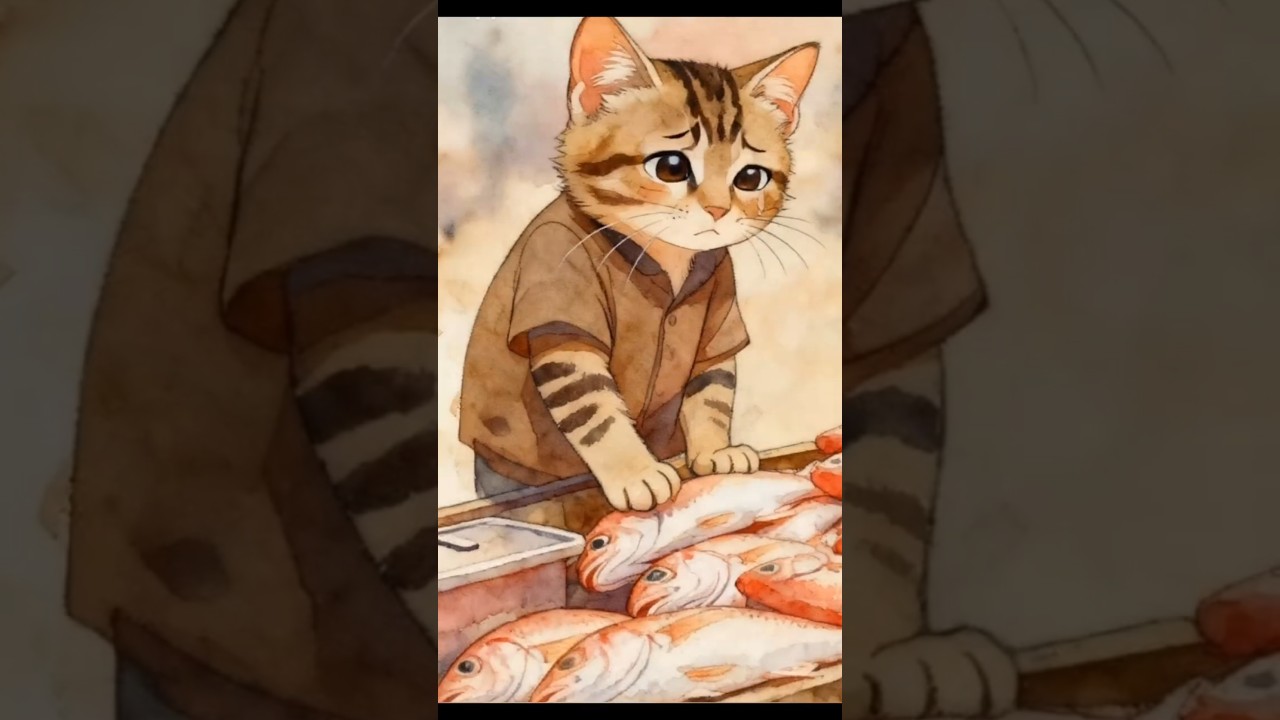 seedihnya kucing miskin penjual ikan dipasar