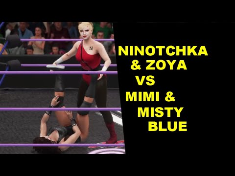 GLOW 1985 Col. Ninotchka & Zoya vs Mimi & Misty Blue - Tag