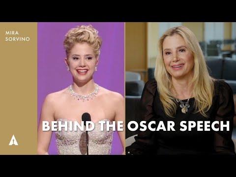 Thumbnail of the video: Mira Sorvino | 68th Oscars Best Supporting Actress | Behind the Oscars Speech