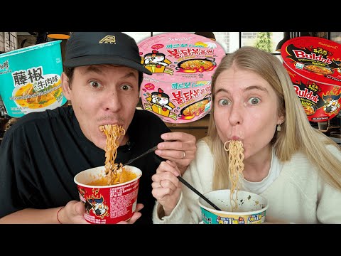 We tried Bulkdak noodles for the FIRST TIME! And wow...🔥🔥