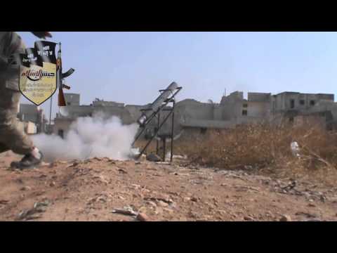 استهداف مطار النيرب العسكري في حلب بواسطة صواريخ محلية الصنع من قبل جيش الإسلام