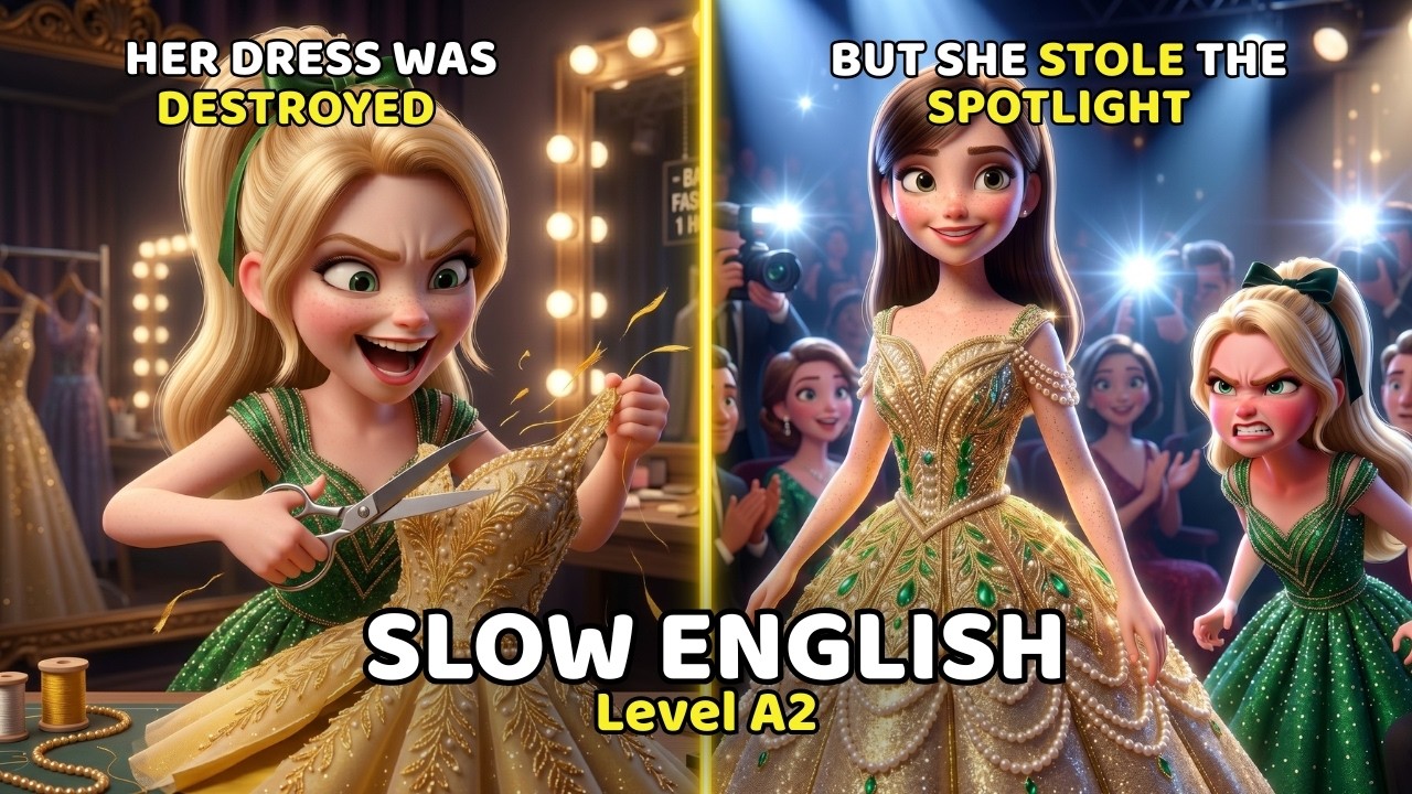 Her Dress Was Destroyed...But She Still Became The Star Of The Fashion Show | Slow English Story A2