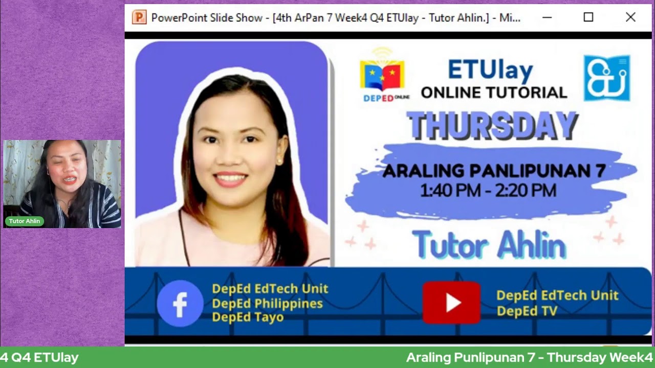 Putar video Araling Panlipunan 7 - Thursday Week4 Q4 ETUlay sekarang Araling Panlipunan 7 - Thursday Week4 Q4 ETUlay