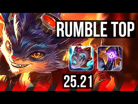 RUMBLE vs IRELIA (TOP) | 8 solo kills, Legendary | KR Master | 25.21