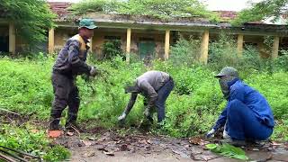 Clean up shocking transformation The abandoned kindergarten overgrown with weeds - Cleanup Overgrown