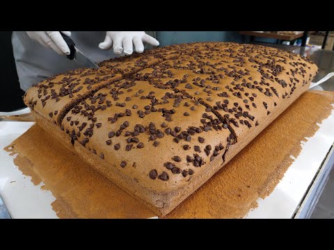 chocolate giant castella - korean street food