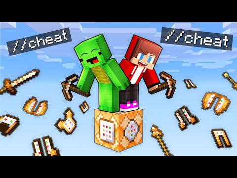 Mikey and JJ Survive On One Command Block in Minecraft (Maizen)