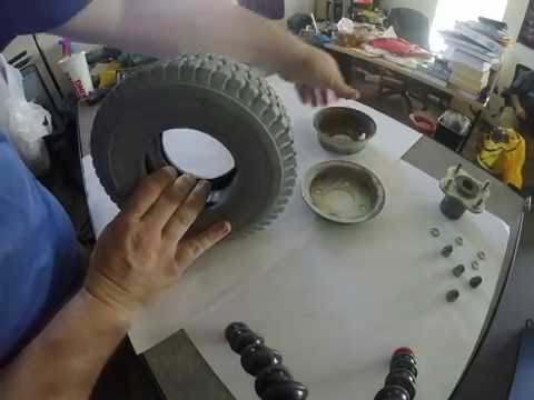 Replace inner tube on 9x3.5-4 tire