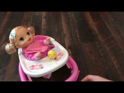 Baby Alive Baby Go Bye Bye Doll Bottle, Changing, and Walker Time! Video