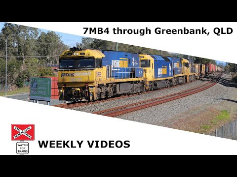 Pacific National’s 7MB4 through Greenbank, QLD
