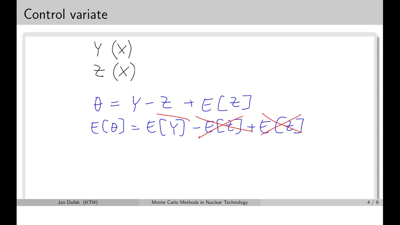 MC simulations:  3.2 Control variate