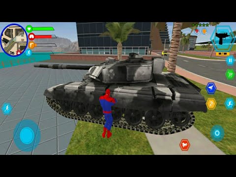 Spiderman Steals a Police Military Tank–Spider Rope Hero Man Gameplay #4