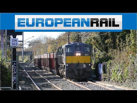 Iarnród Éireann Irish Rail 071 Loco 087 + Tara Mines Ore Wagons pass Raheny Station