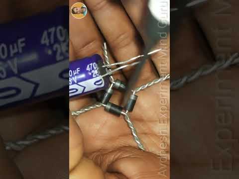 Diode Bridge Rectifier With Capacitor Filter. Diode Bridge Connection. With Testing Multimeter.