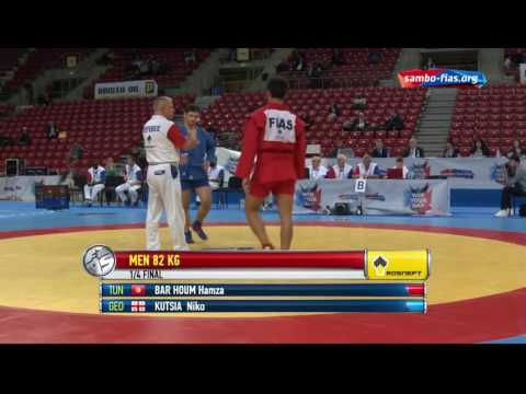 NIKO KUTSIA (GEO) VS BOR HOUM HAMZA (TUN) - World Sambo Championships 2016 - Sofia