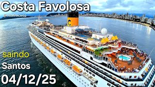 Costa Favolosa cruzeiro 04/12/25 Santos navio ⁨@cruzeiros2025⁩ #cruiseship #drone  vez 2025 2026