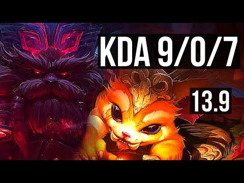 ORNN vs GNAR (TOP) | 9/0/7, Legendary, 600+ games | KR Master | 13.9
