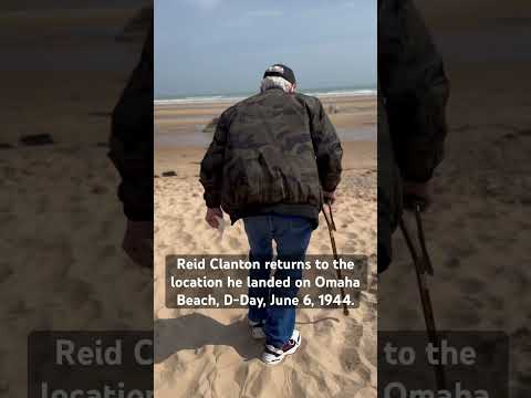 Reid Clanton returns to the location he landed on Omaha Beach, D-Day, June 6, 1944. #ww2heroes