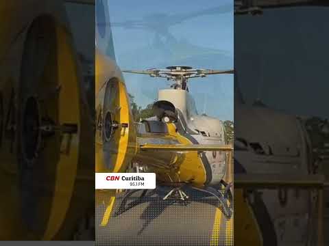 Motociclista é resgatado de helicoptero após se envolver em acidente em Campo Magro