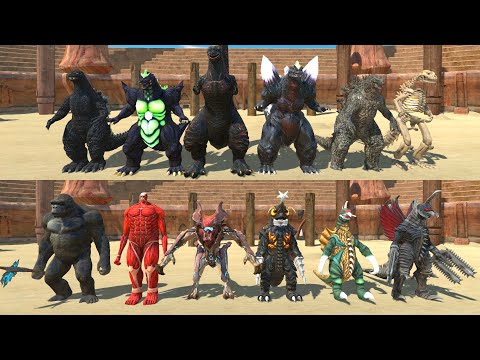 Team Shin Godzilla vs Team Raijin - Animal Revolt Battle Simulator