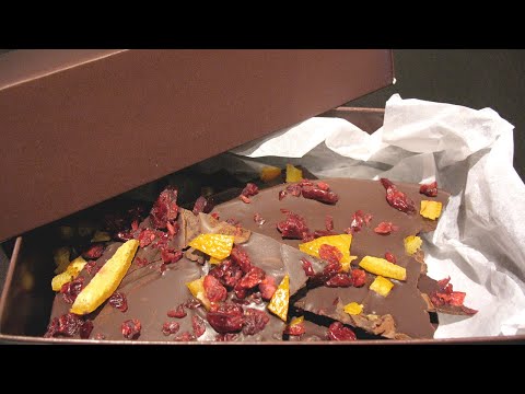 3-Ingredient Chocolate Bark with Cranberries & Candied Orange Peel