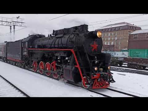 Паровоз Л-2057 на технической стоянке в Раменском (30.01.2021) 4K