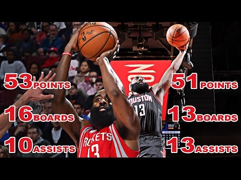 James Harden 1st In NBA History With Two 50 Point Triple Doubles!