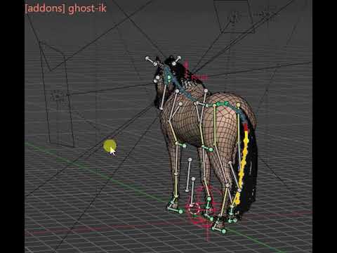 horse walk using ghost-ik(physical bone)