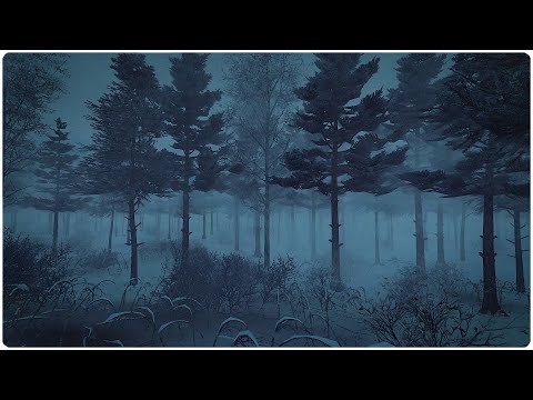 The Most Intense Freezing Blizzard┇Deep Rumble Winter Storm Ambience (Dark Forest)