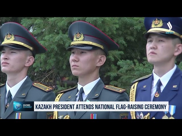 Kazakh President attends national flag-raising ceremony