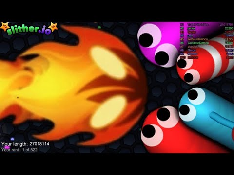 Slither.io A.I.  FIRE Skin Vs Pro Snakes - Epic Skin Slitherio Vip Gameplay - World Record