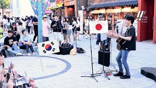 일본인 소년이 자신의 곡으로 한국에서 버스킹을 했더니 예상외의 반응이 나왔다 (사카모토 쇼고 직캠) [자막]