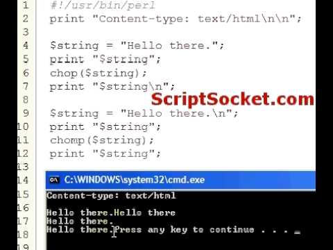 Perl Tutorial 97 - Chop & Chomp