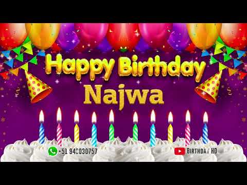 Najwa Happy birthday To You - Happy Birthday song name Najwa 🎁