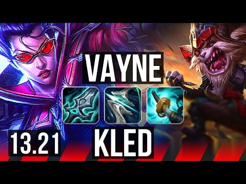 VAYNE vs KLED (TOP) | 8 solo kills, 1.4M mastery, Godlike | EUW Diamond | 13.21