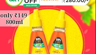 Zandu Pure Honey 100% Guaranteed Purity Squ-Easy Pack 400 g (Buy 1 Get 1) #zandu #honey #zanduhoney