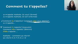 French - Comment tu t'appelles?