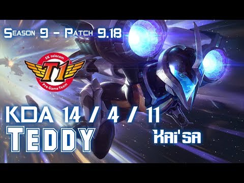 SKT T1 Teddy KAI'SA vs XAYAH ADC - Patch 9.18 KR Ranked