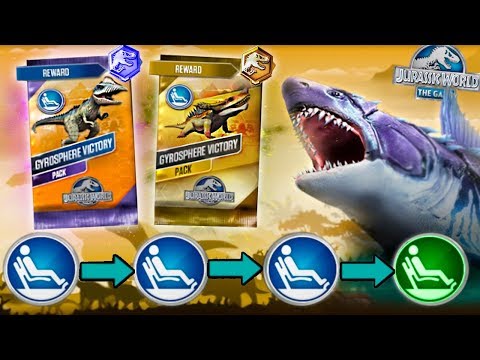 GYROSPHERE BATTLES FOR HYBRID PACKS! - Jurassic World The Game - *AQUATIC TOUR: INTERMEDIATE* HD