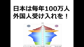 日本は外国人を毎年100万人受け入れるべき　#人口ピラミッド #人口 #景気 #日本の経済成長 #アベノミクス #少子高齢化問題